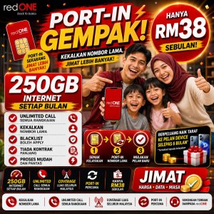 Port-In Gempak Promo | RM38 250GB | Kekal Nombor Sahaja